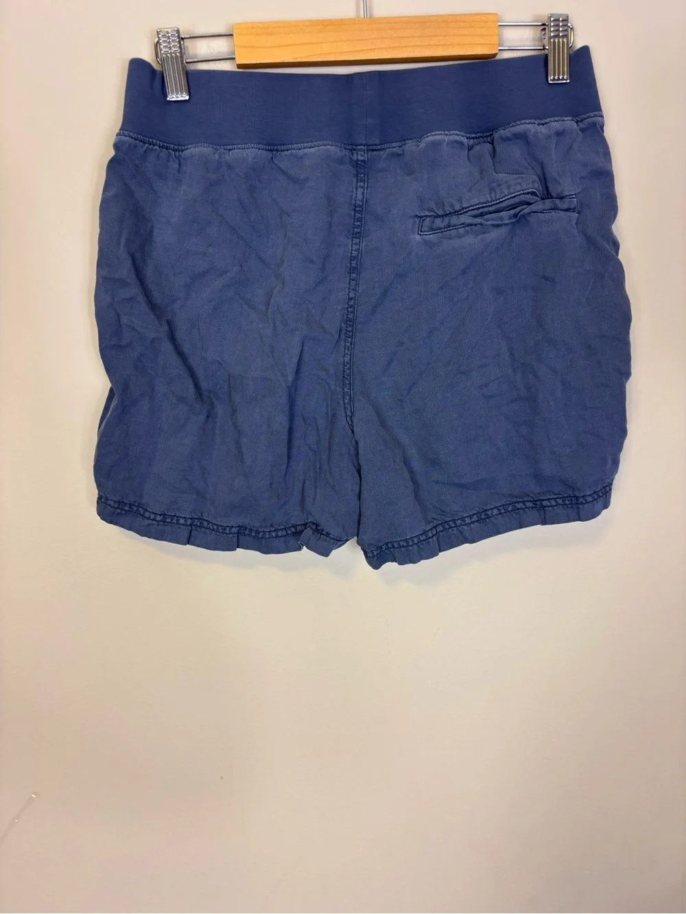 Faherty Blue Elastic-Waist Casual Women's Shorts with Pockets Small